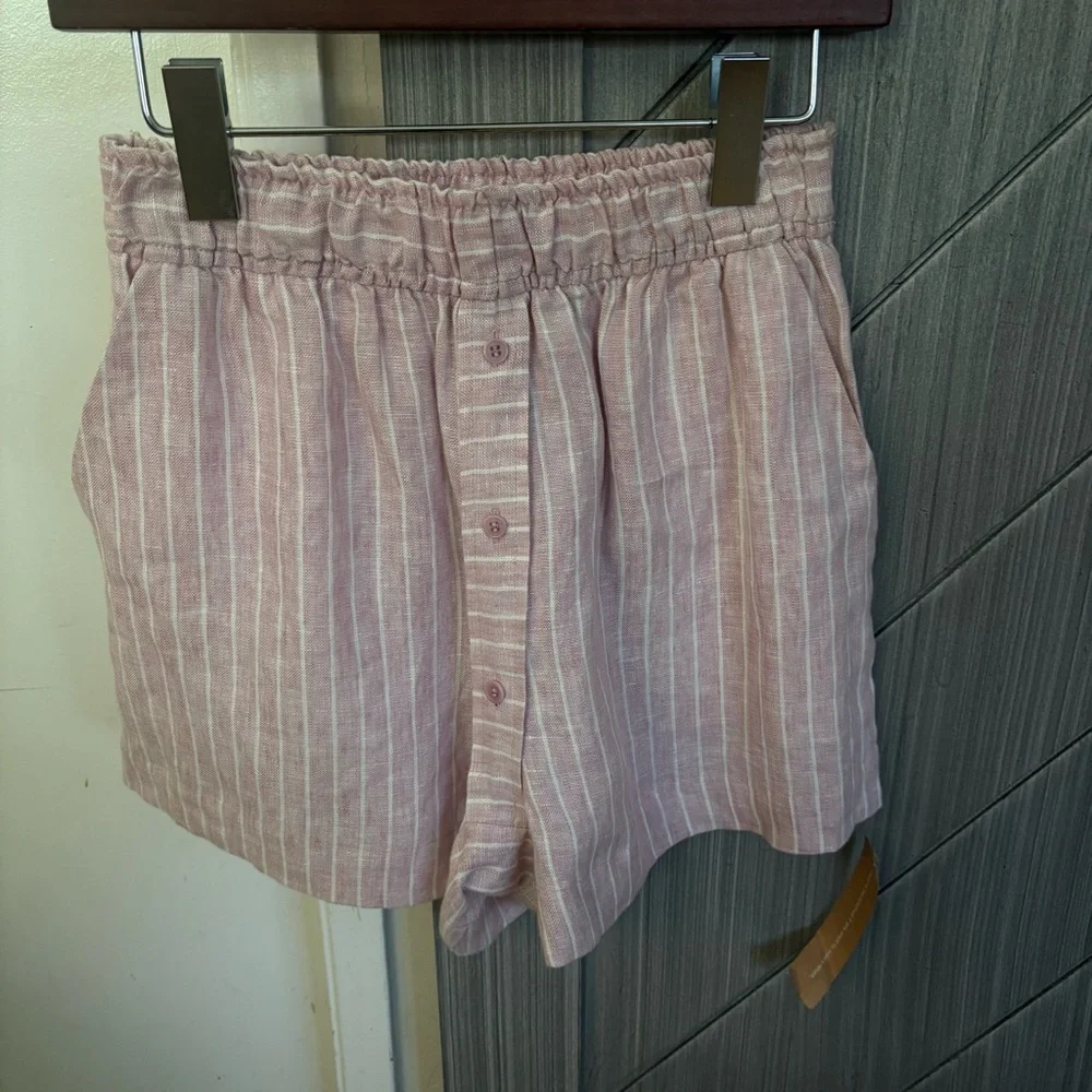 NWT Reformation Billy Linen Short Pink Baby Girl Striped Size XS - Picture 4 of 15